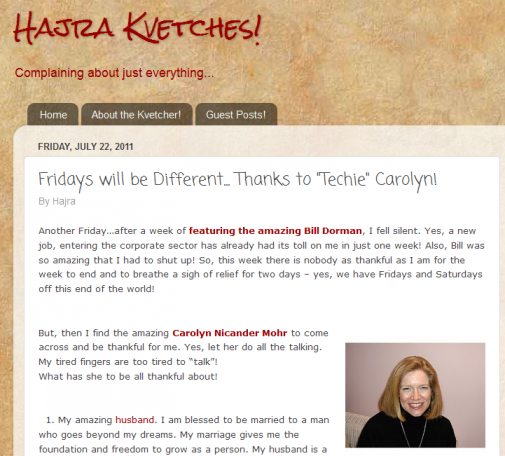 Hajra Kvetches! Thankful