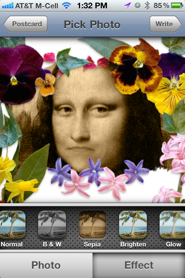 Mona Lisa card Postage card