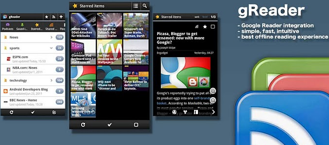gReader gReader RSS feed app Android