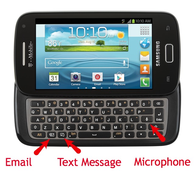 Samsung Galaxy S Relay 4G keyboard Samsung Relay special keys